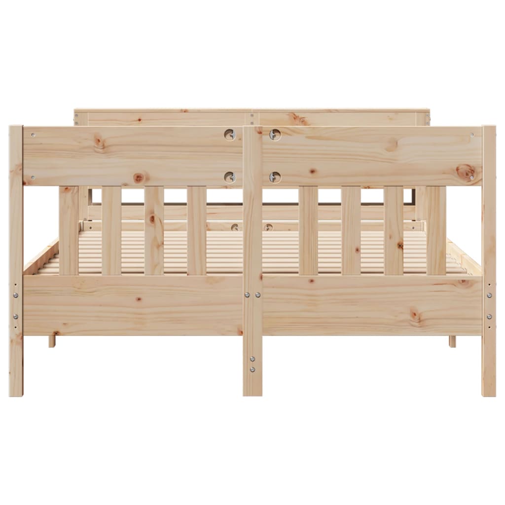 Cadre de lit sans matelas 140x190 cm bois de pin massif - XIOS