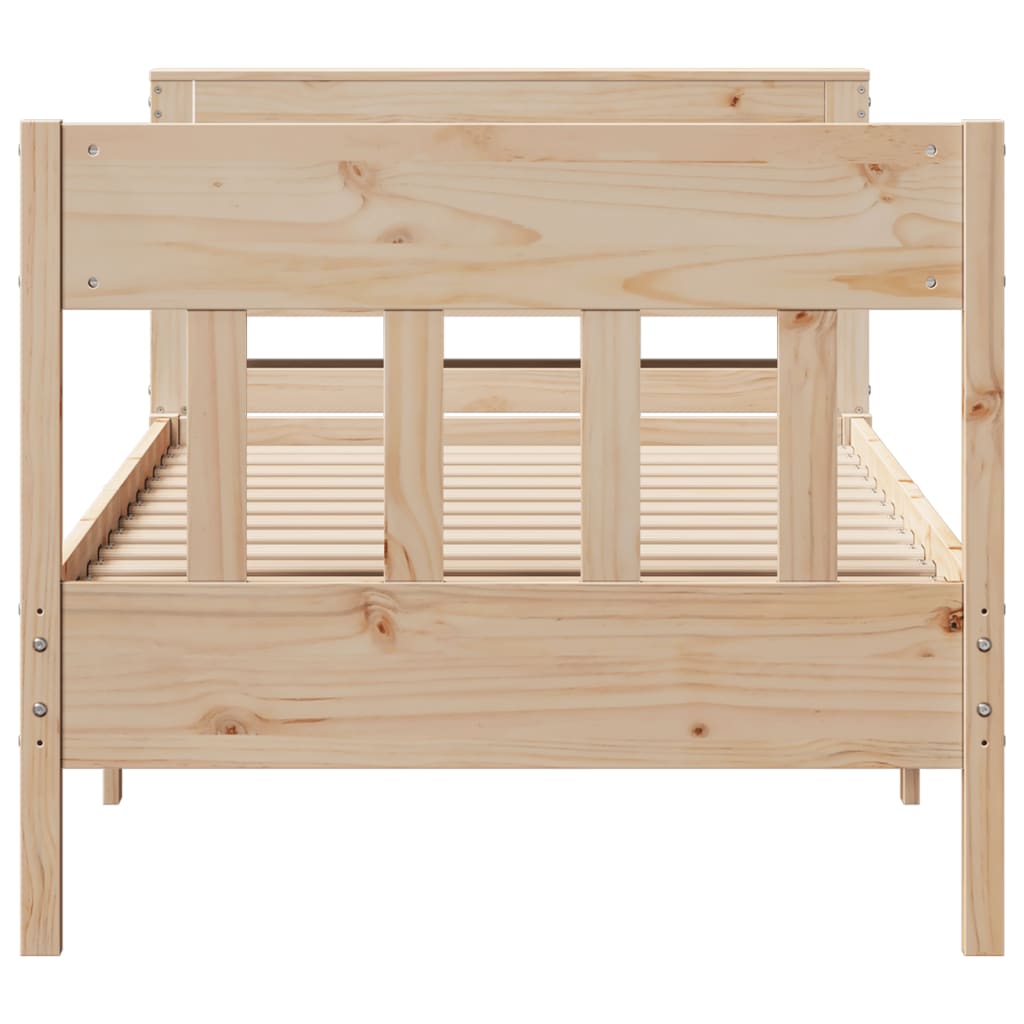 Cadre de lit sans matelas 75x190 cm bois de pin massif - XIOS