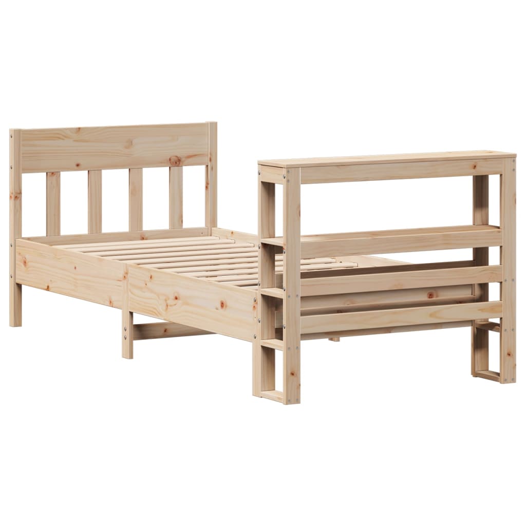 Cadre de lit sans matelas 75x190 cm bois de pin massif - XIOS