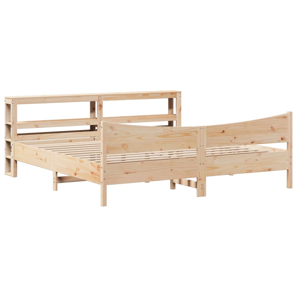 Cadre de lit avec tête de lit 180x200 cm bois de pin massif - XIOS