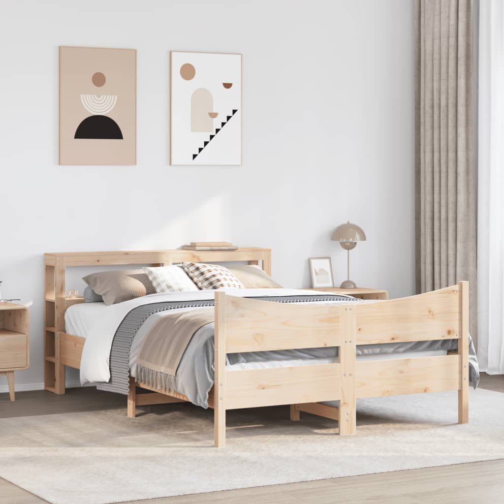 Cadre de lit avec tête de lit 150x200 cm bois de pin massif - XIOS