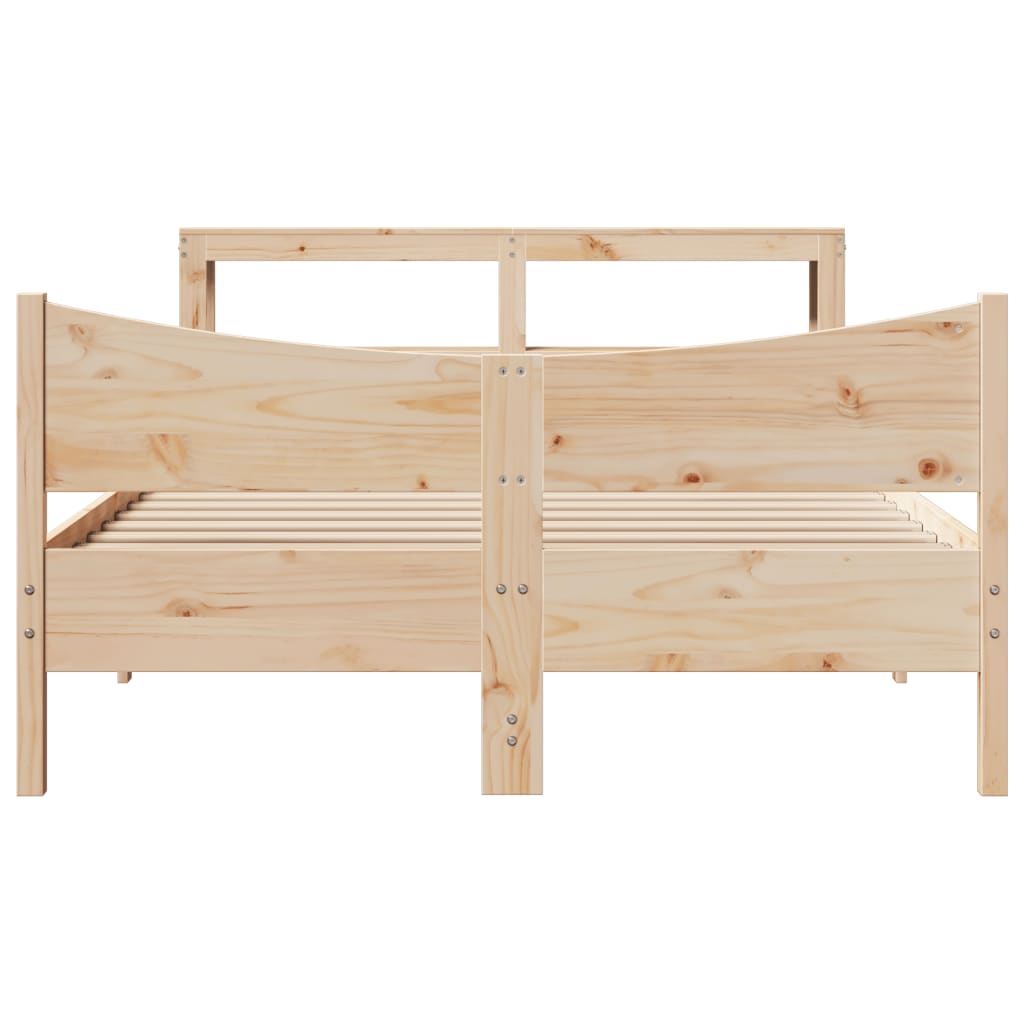 Cadre de lit avec tête de lit 140x200 cm bois de pin massif - XIOS