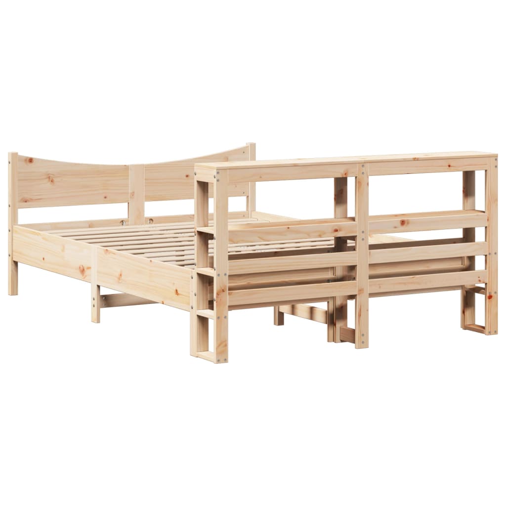 Cadre de lit avec tête de lit 140x200 cm bois de pin massif - XIOS