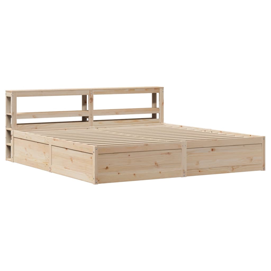 Cadre de lit avec tête de lit 180x200 cm bois de pin massif - XIOS