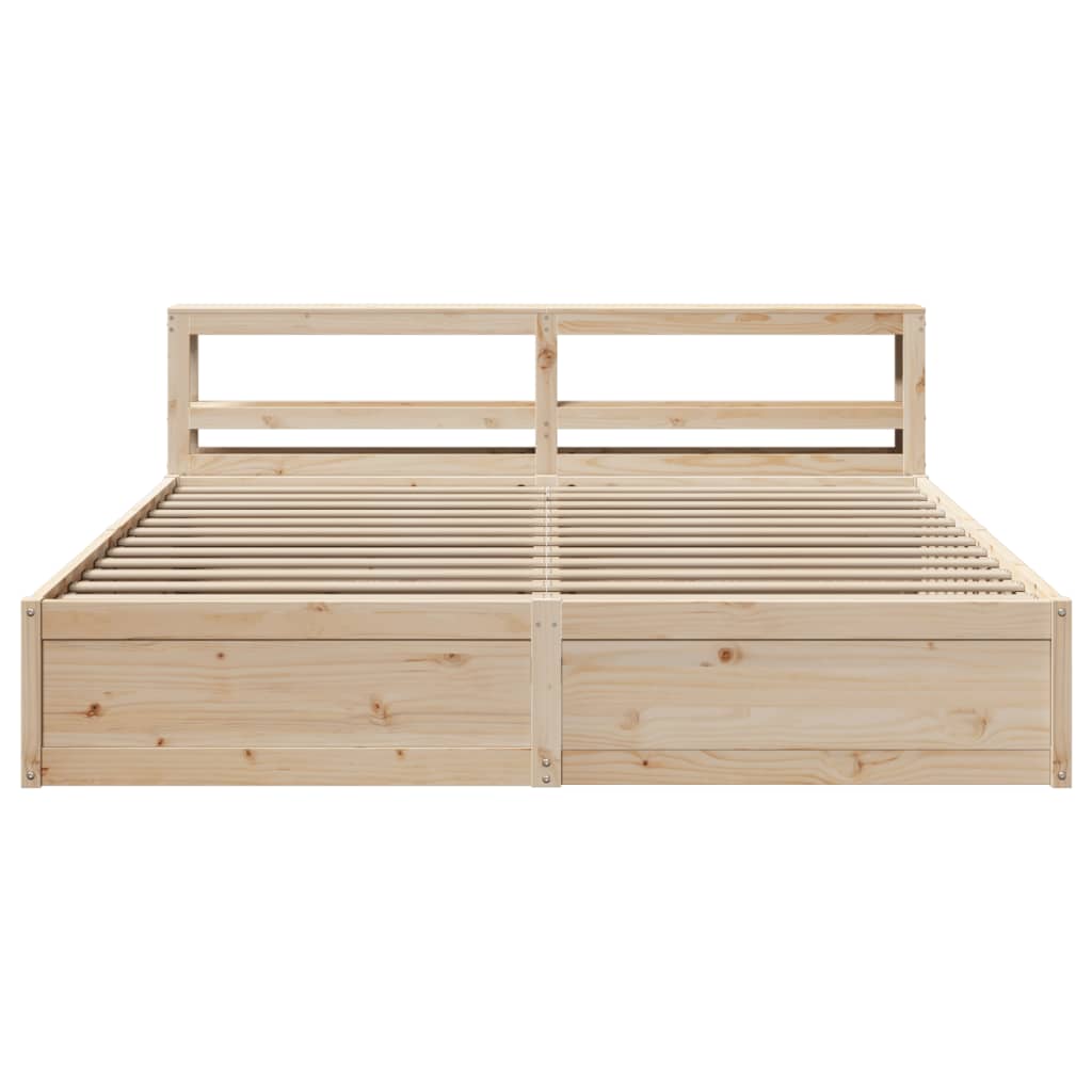 Cadre de lit avec tête de lit 180x200 cm bois de pin massif - XIOS