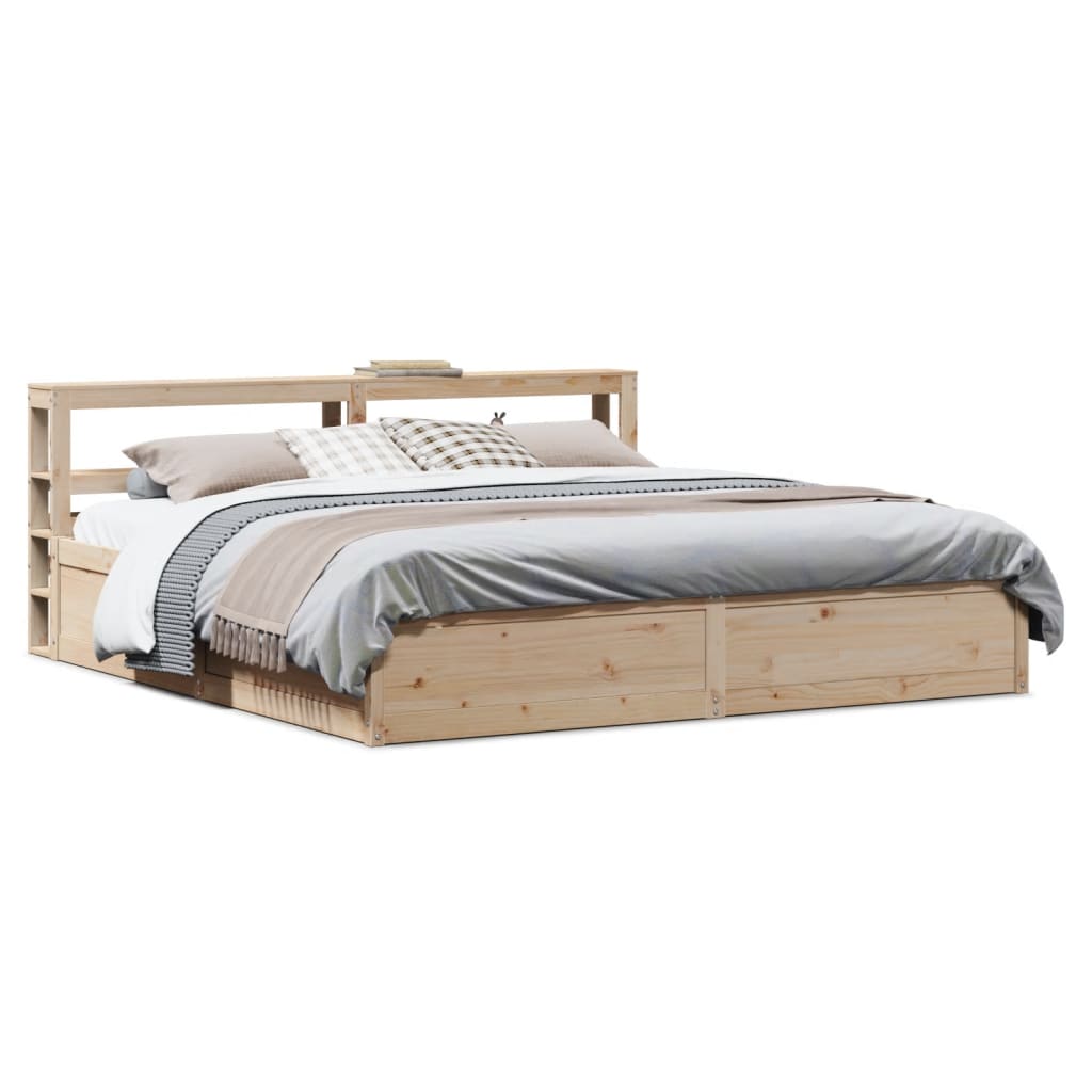 Cadre de lit avec tête de lit 180x200 cm bois de pin massif - XIOS