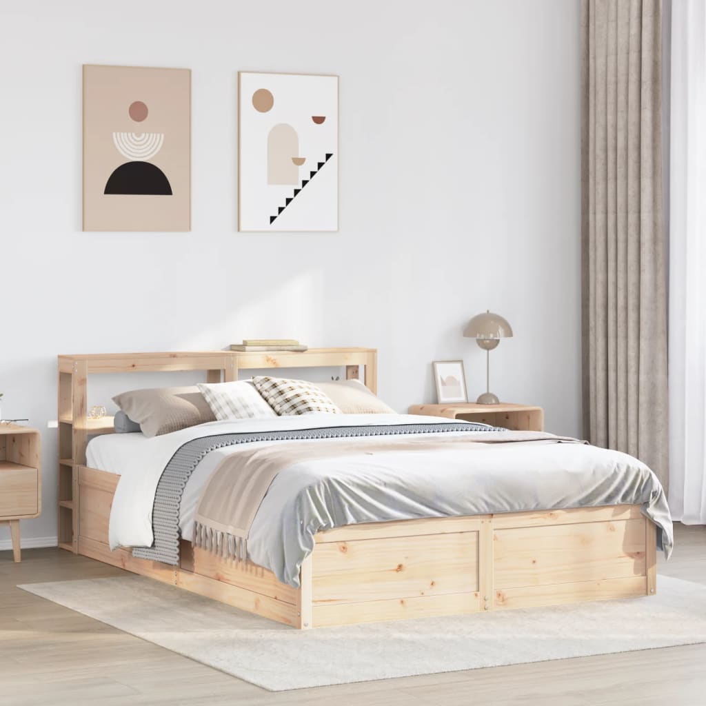 Cadre de lit avec tête de lit 140x200 cm bois de pin massif - XIOS