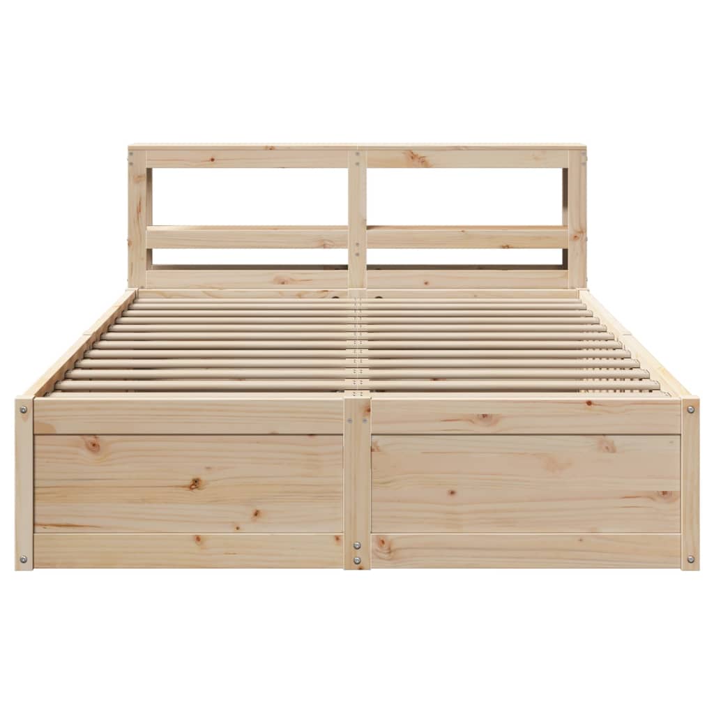 Cadre de lit avec tête de lit 140x200 cm bois de pin massif - XIOS