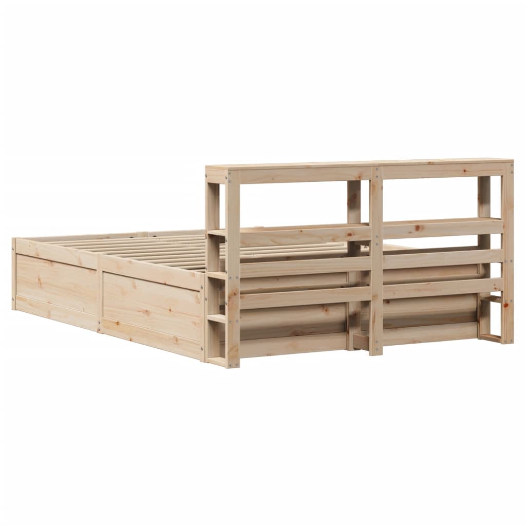 Cadre de lit avec tête de lit 140x200 cm bois de pin massif - XIOS