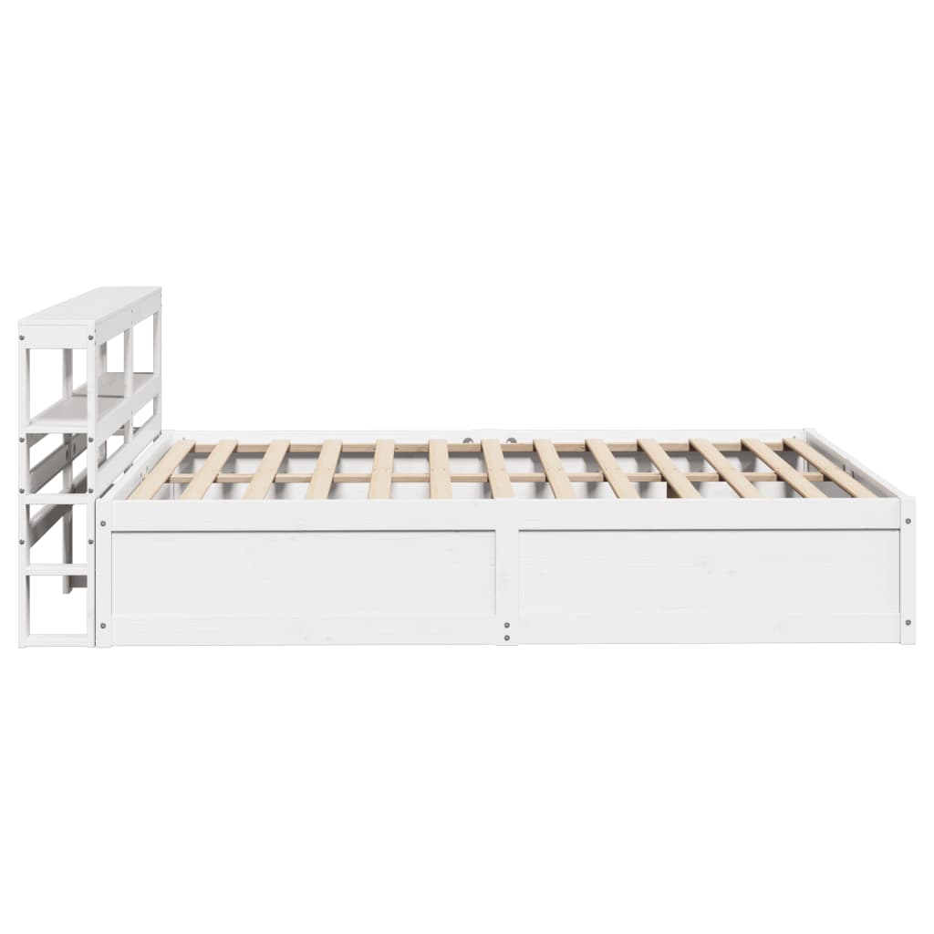 Cadre de lit avec tête de lit blanc 120x190 cm bois pin massif