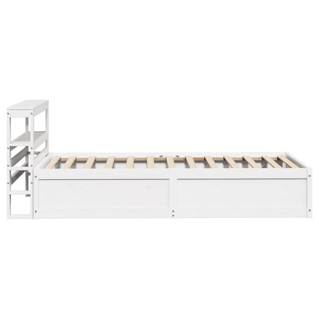 Cadre de lit avec tête de lit blanc 90x190cm bois de pin massif - XIOS