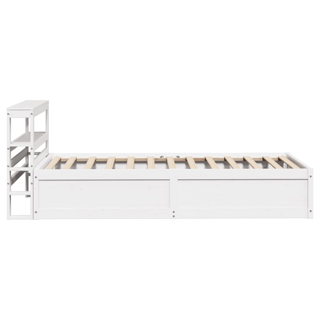 Cadre de lit avec tête de lit blanc 75x190cm bois de pin massif - XIOS