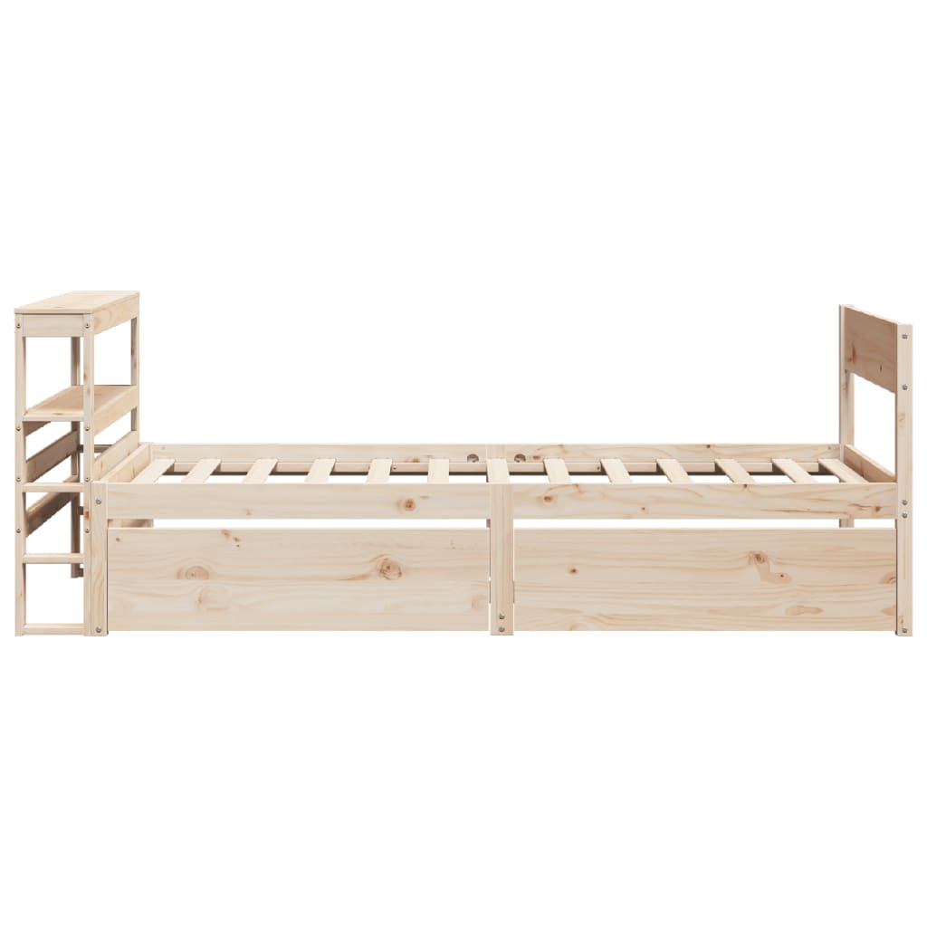 Cadre de lit sans matelas 75x190 cm bois de pin massif - XIOS