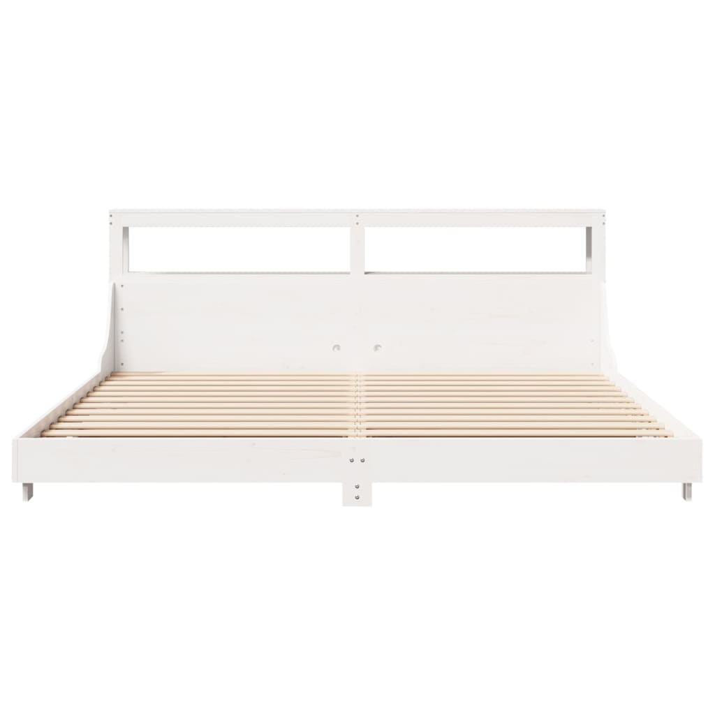 Cadre de lit sans matelas blanc 180x200 cm bois massif de pin - XIOS