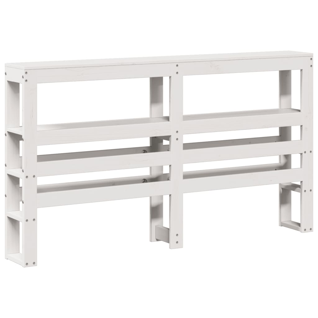 Cadre de lit sans matelas blanc 160x200 cm bois de pin massif - XIOS