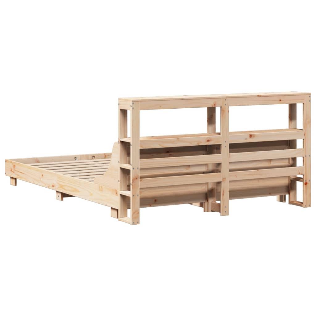 Cadre de lit sans matelas 150x200 cm bois de pin massif - XIOS