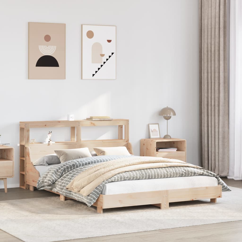 Cadre de lit sans matelas 140x190 cm bois de pin massif - XIOS