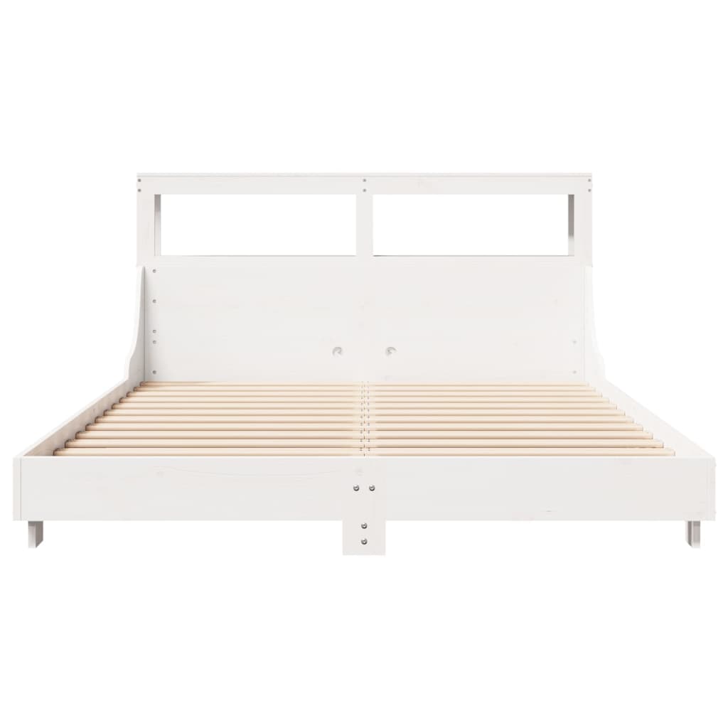 Cadre de lit sans matelas blanc 120x190 cm bois de pin massif - XIOS