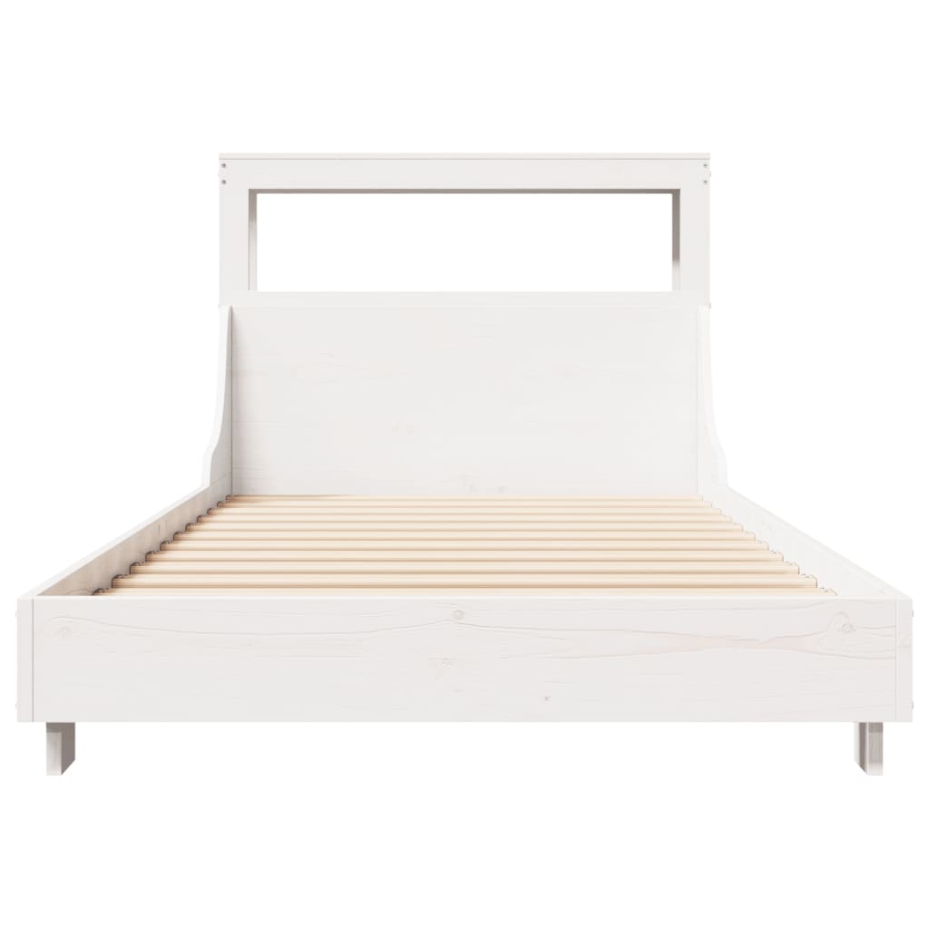 Cadre de lit sans matelas blanc 90x190 cm bois de pin massif - XIOS