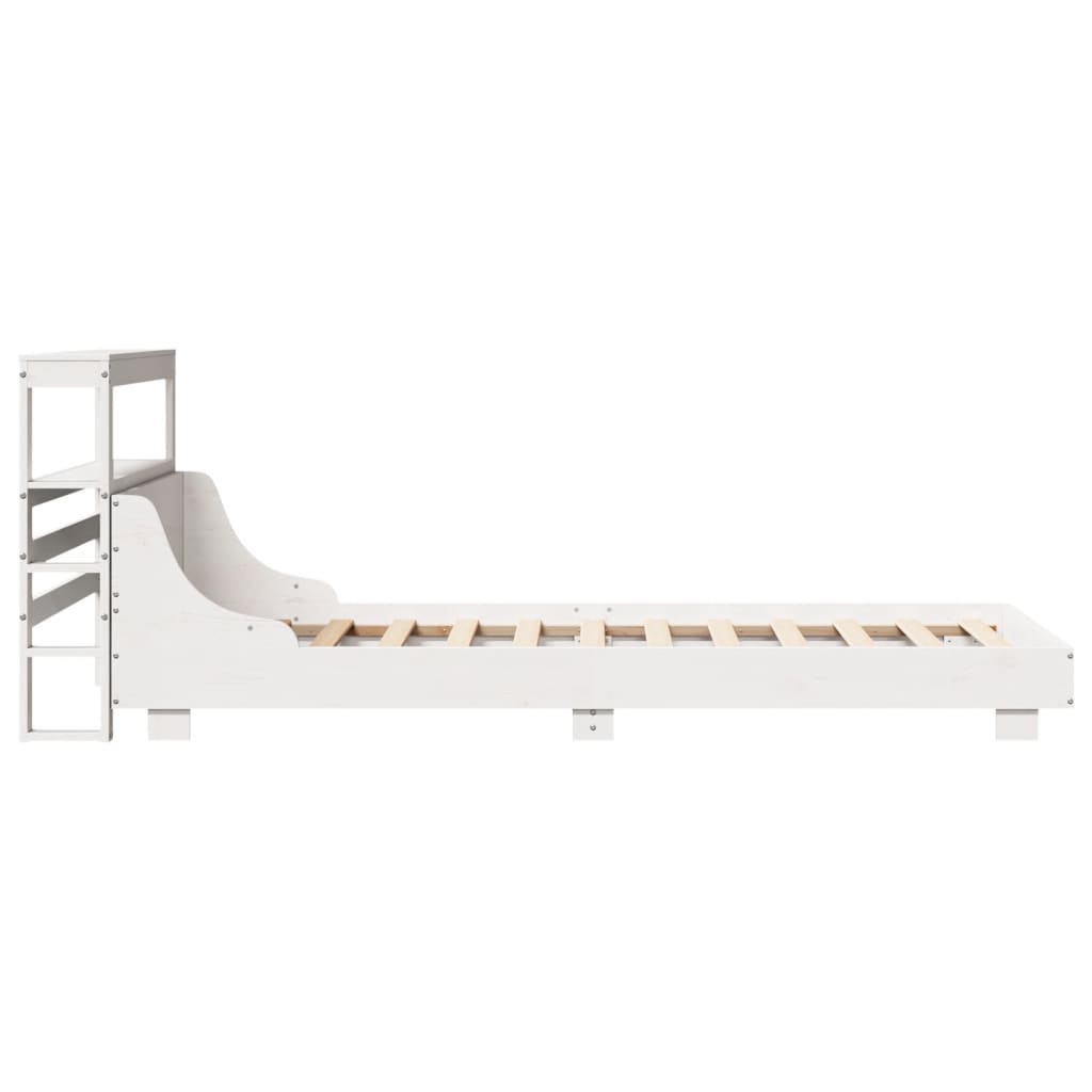 Cadre de lit sans matelas blanc 90x190 cm bois de pin massif - XIOS