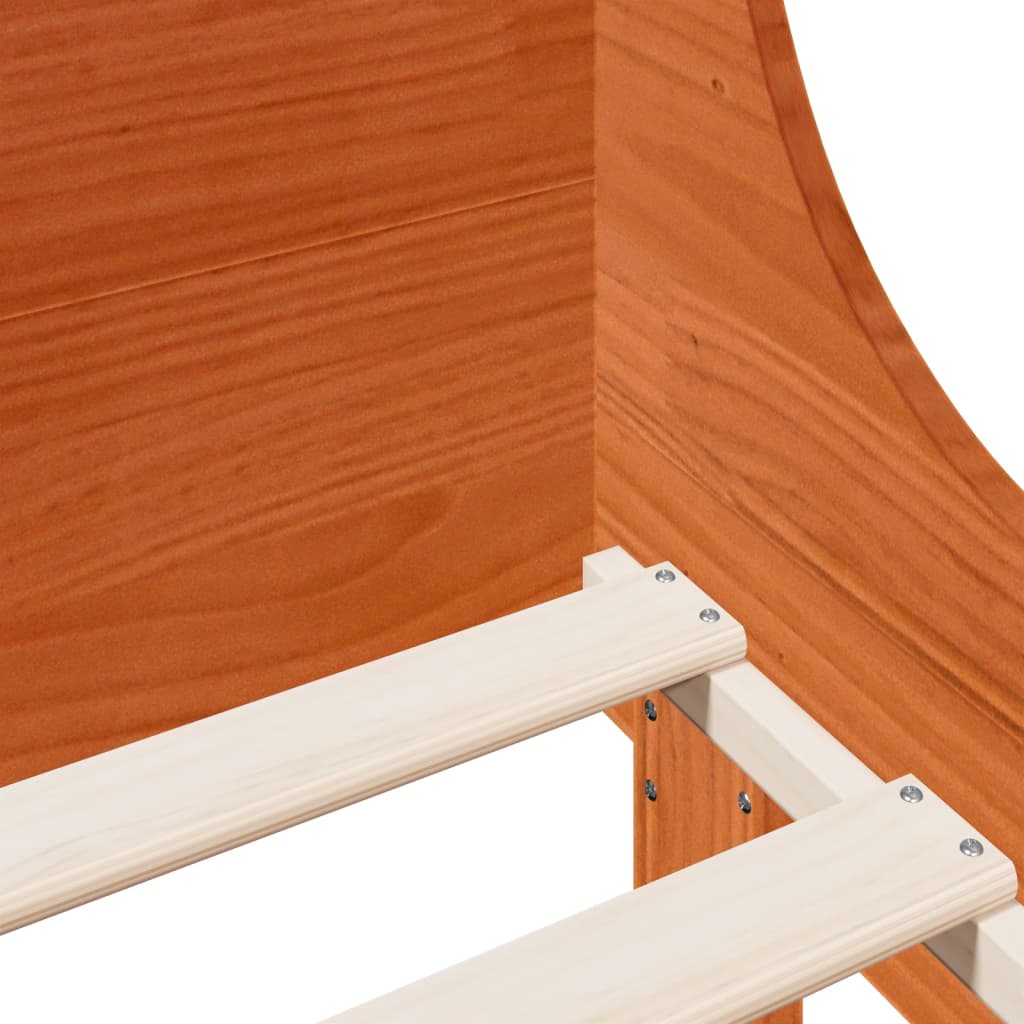 Cadre de lit sans matelas cire marron 75x190 cm bois pin massif - XIOS