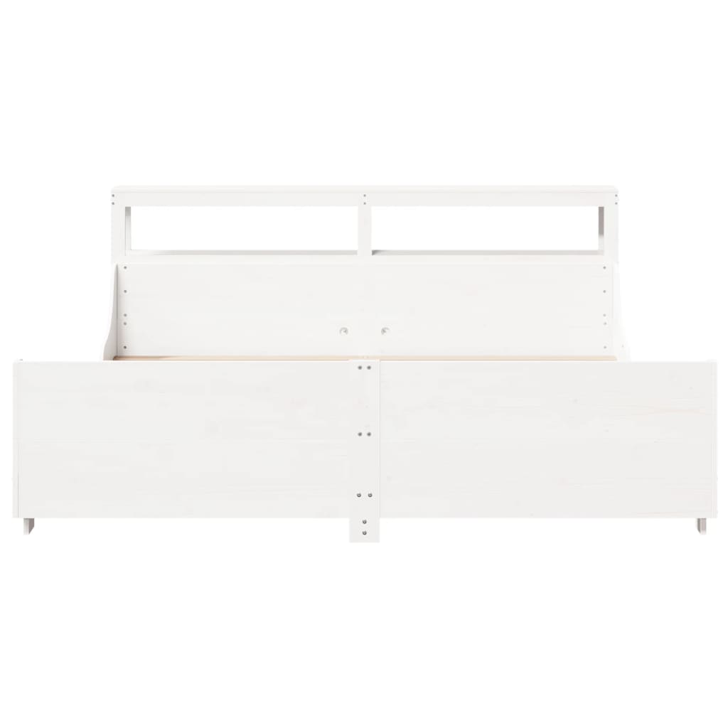 Cadre de lit sans matelas blanc 200x200 cm bois massif de pin - XIOS