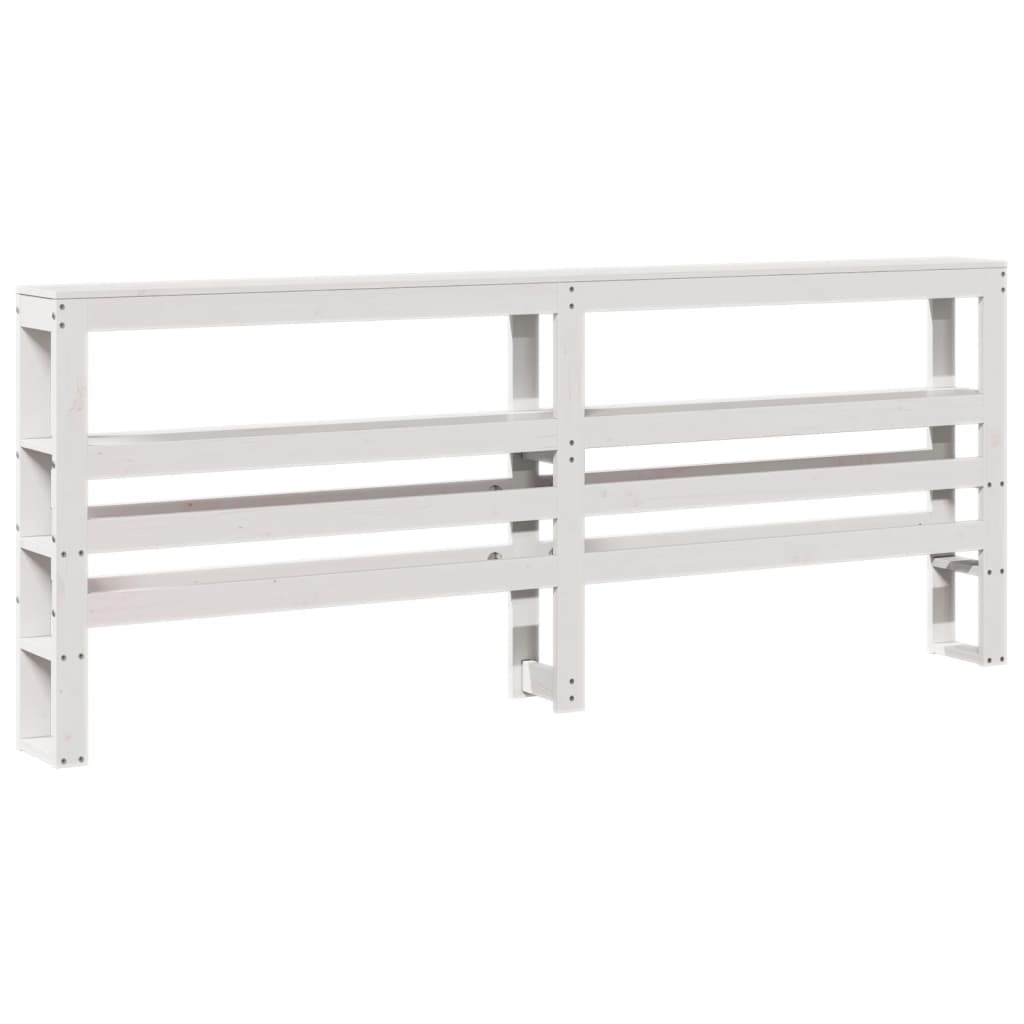 Cadre de lit sans matelas blanc 200x200 cm bois massif de pin - XIOS