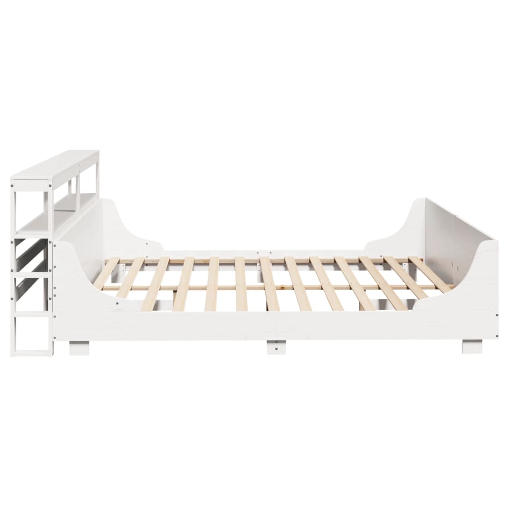 Cadre de lit sans matelas blanc 200x200 cm bois massif de pin - XIOS