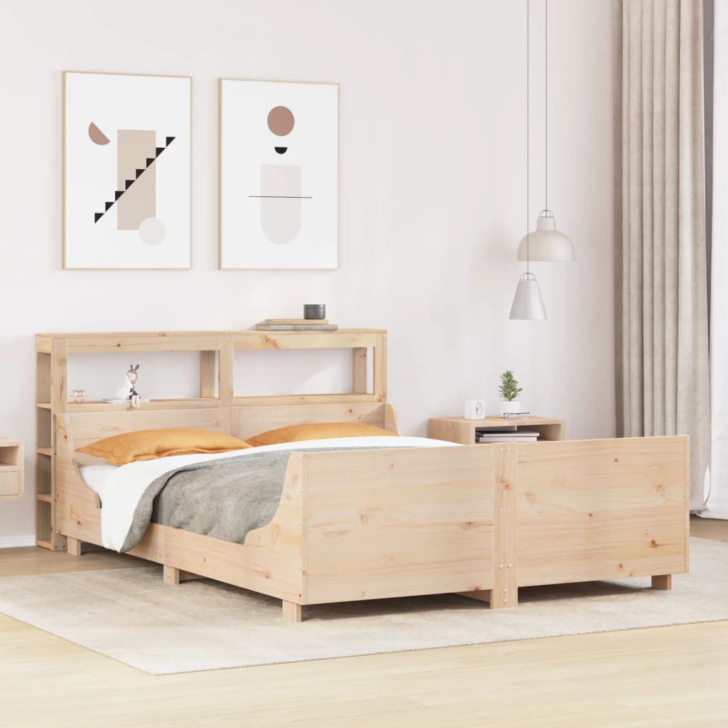 Cadre de lit sans matelas 150x200 cm bois de pin massif - XIOS