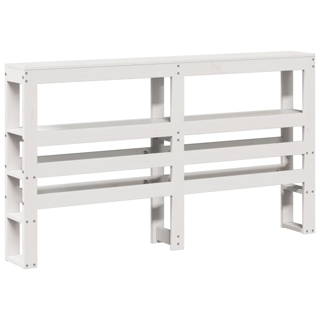 Cadre de lit sans matelas blanc 150x200 cm bois de pin massif - XIOS