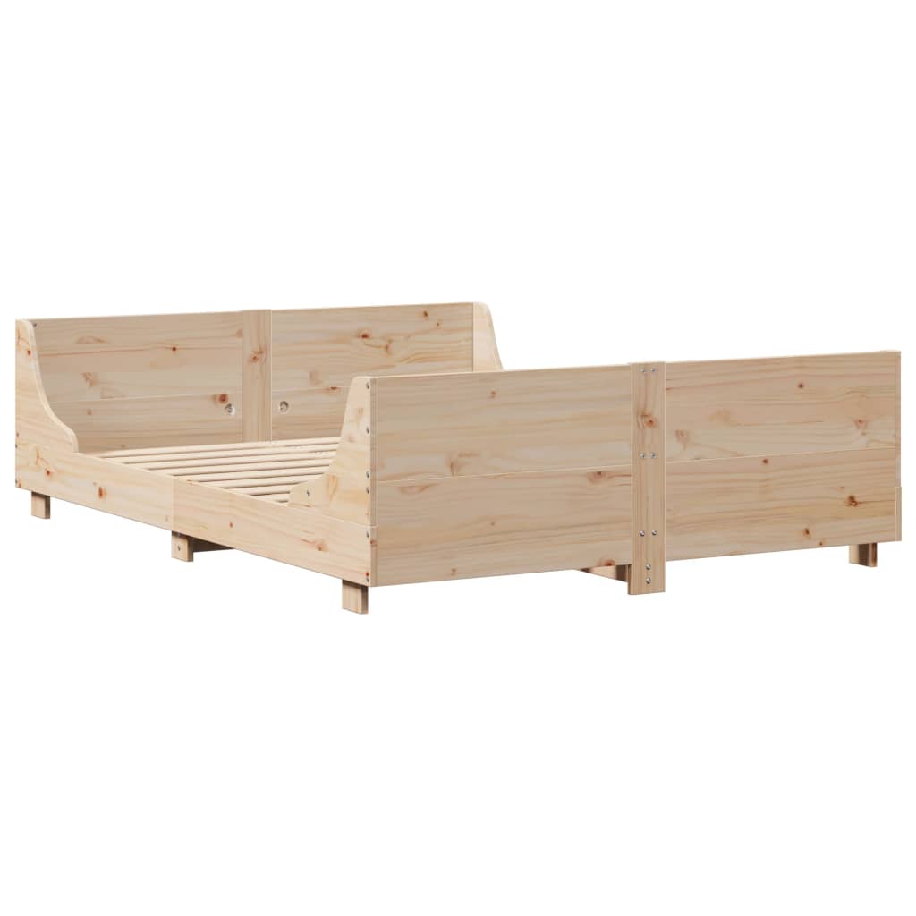 Cadre de lit sans matelas 120x200 cm bois de pin massif - XIOS