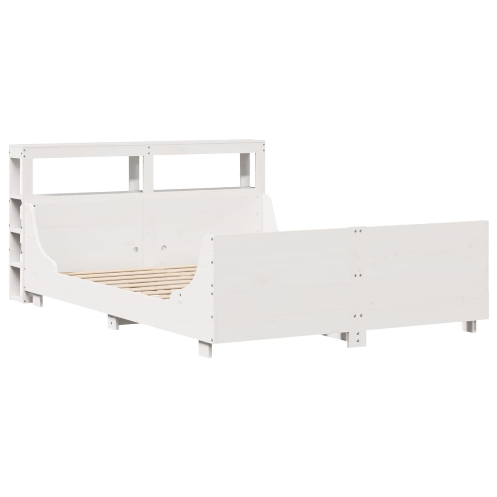 Cadre de lit sans matelas blanc 120x200 cm bois de pin massif - XIOS