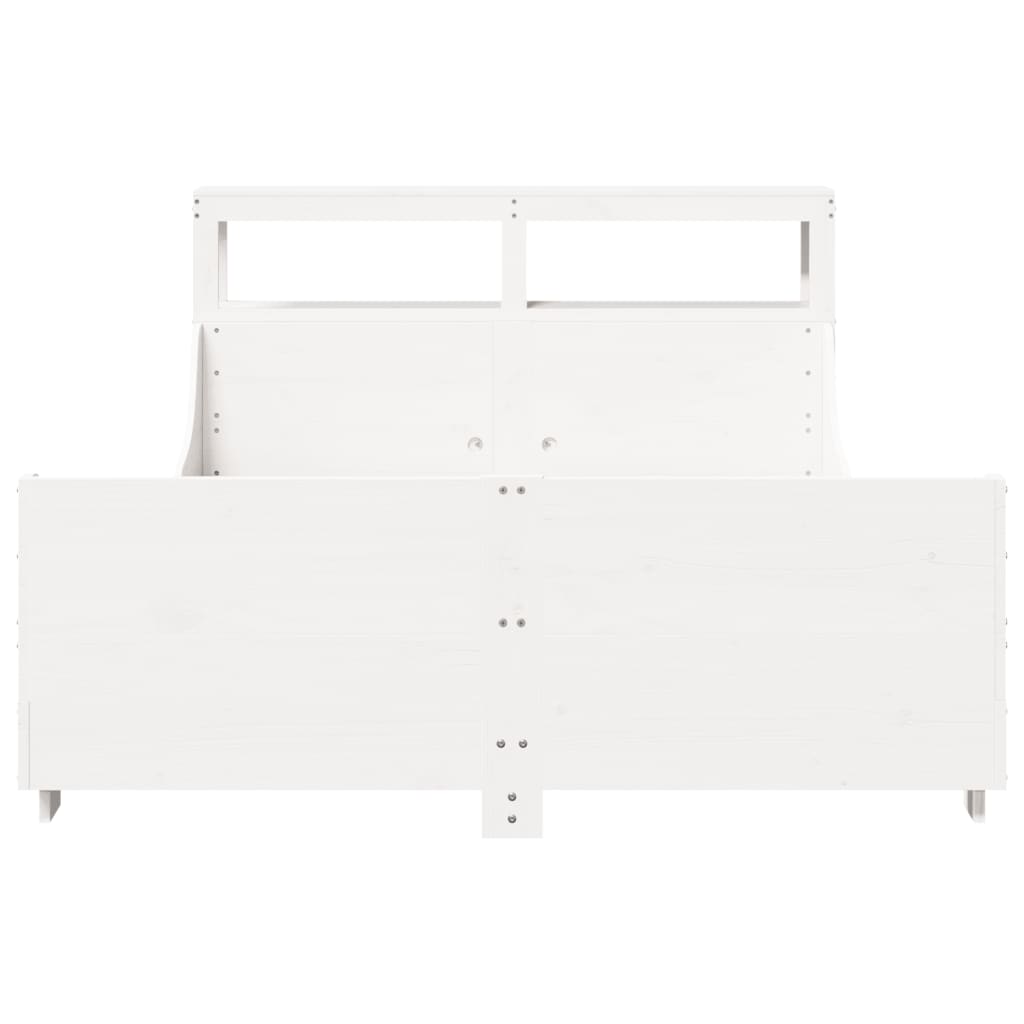 Cadre de lit sans matelas blanc 135x190 cm bois de pin massif - XIOS