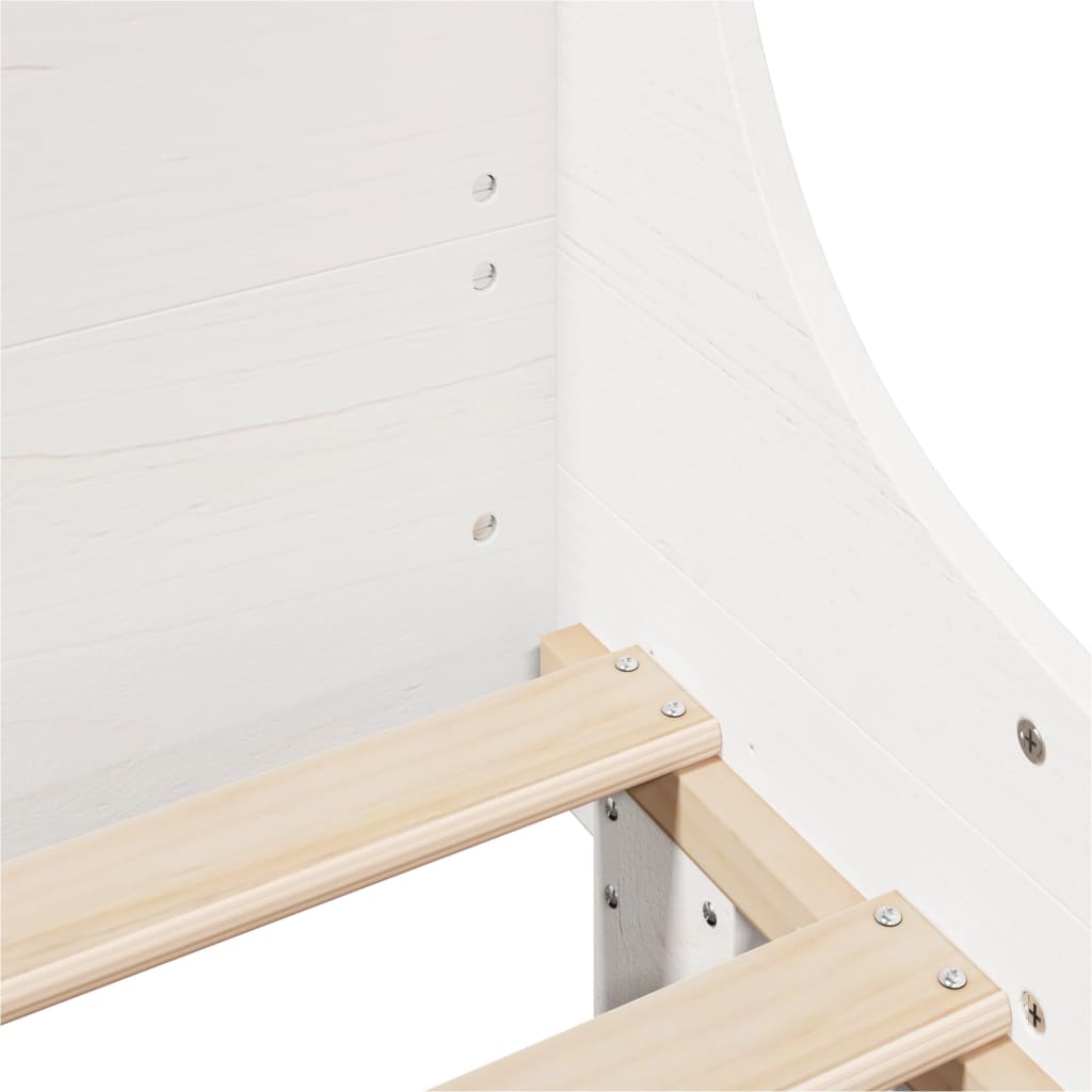 Cadre de lit sans matelas blanc 120x190 cm bois de pin massif - XIOS