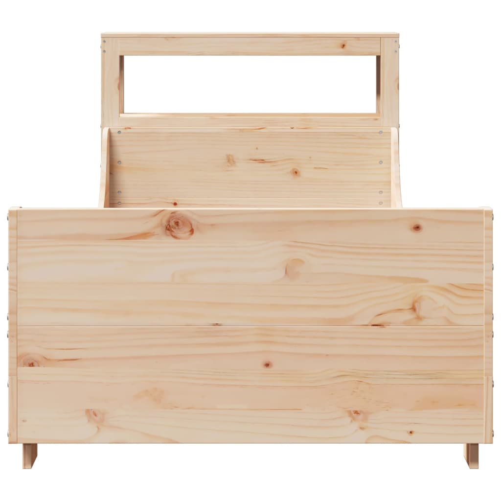 Cadre de lit sans matelas 75x190 cm bois de pin massif - XIOS