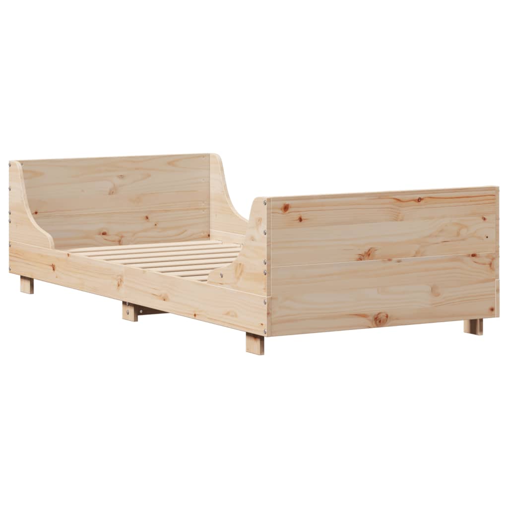 Cadre de lit sans matelas 75x190 cm bois de pin massif - XIOS