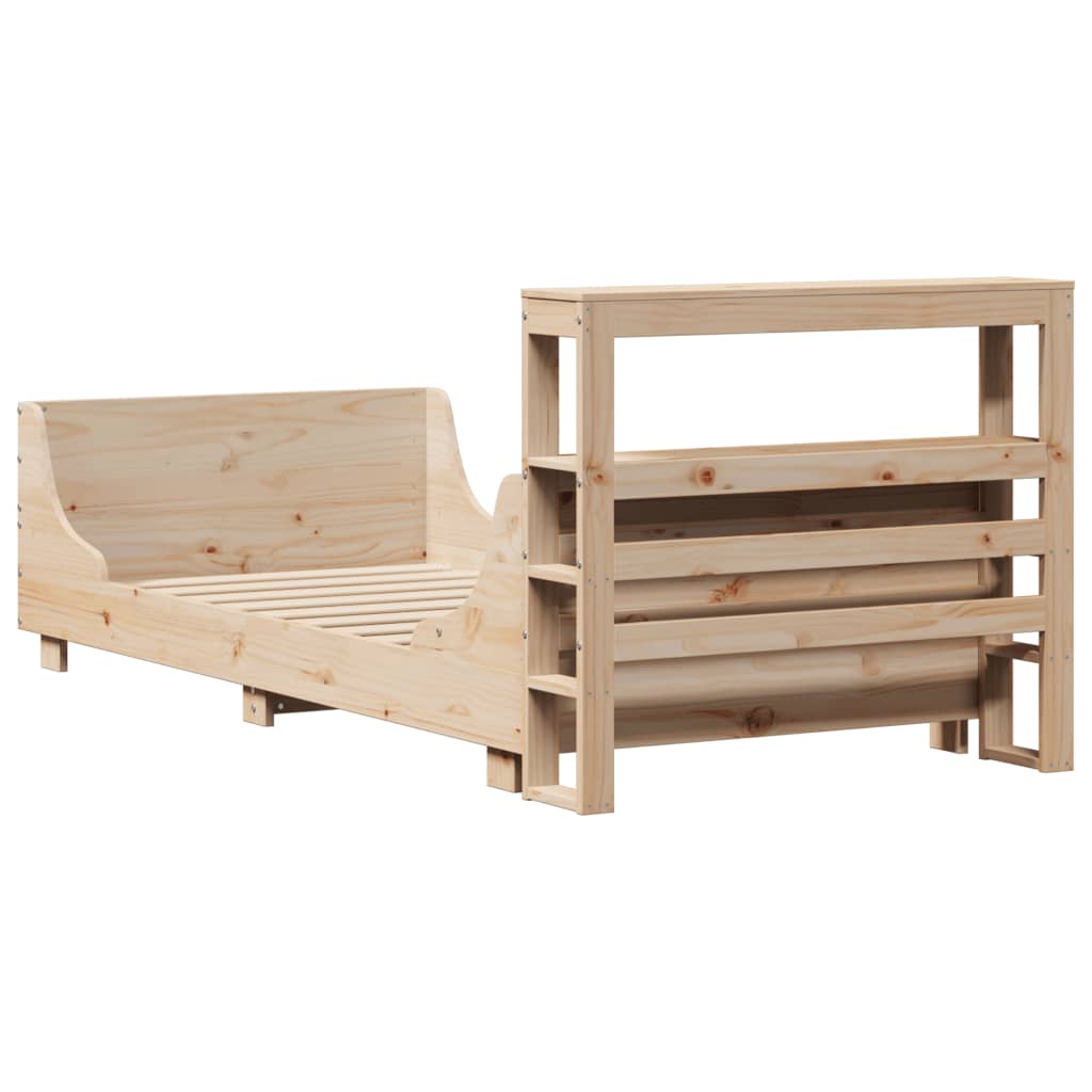 Cadre de lit sans matelas 75x190 cm bois de pin massif - XIOS