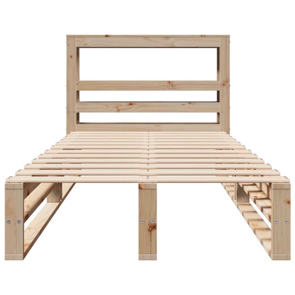 Cadre de lit sans matelas 90x200 cm bois de pin massif - XIOS