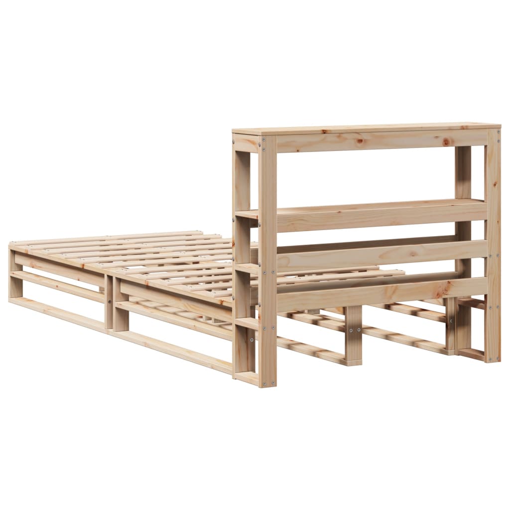 Cadre de lit sans matelas 90x200 cm bois de pin massif - XIOS