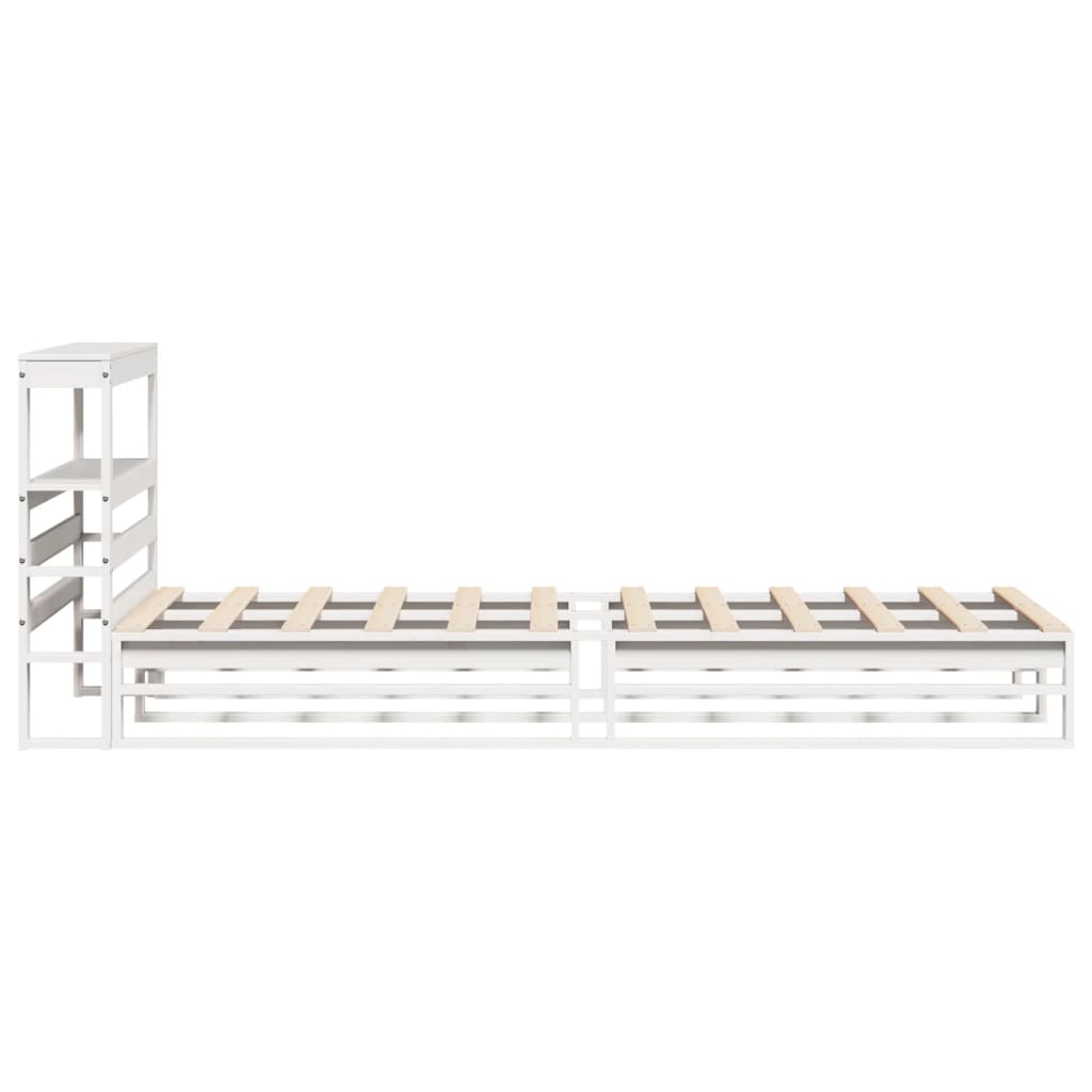 Cadre de lit sans matelas blanc 90x200 cm bois de pin massif - XIOS
