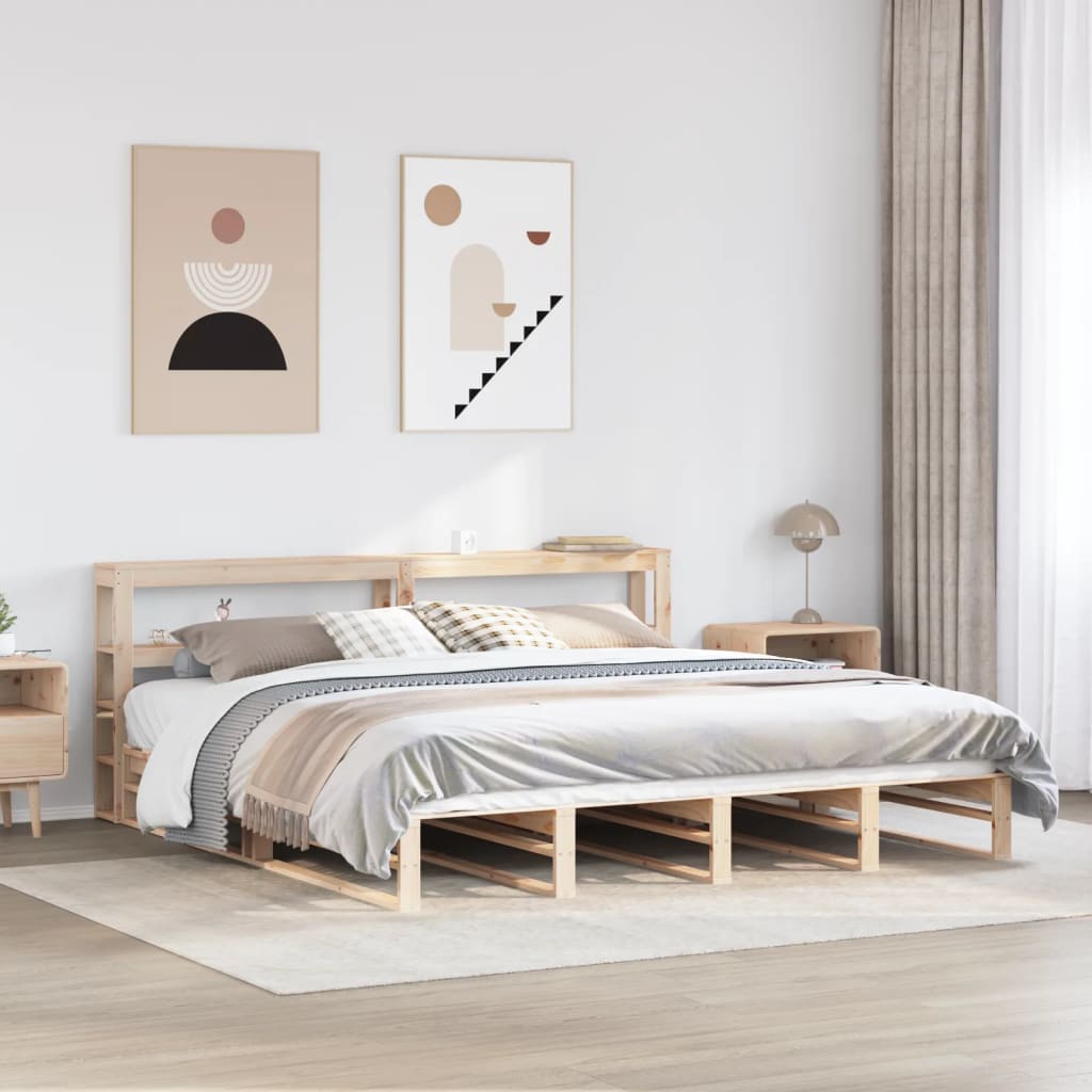Cadre de lit sans matelas 180x200 cm bois massif de pin - XIOS