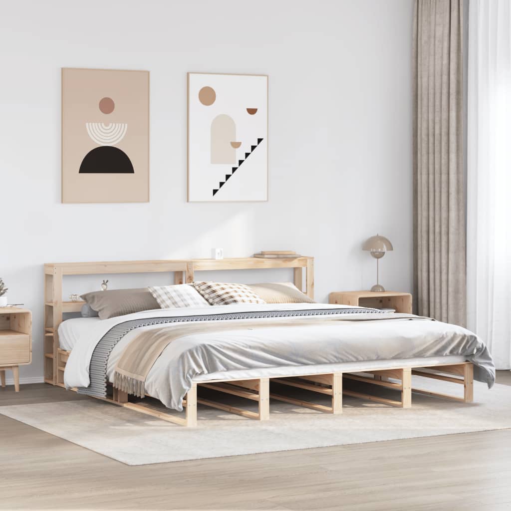 Cadre de lit sans matelas 200x200 cm bois massif de pin - XIOS