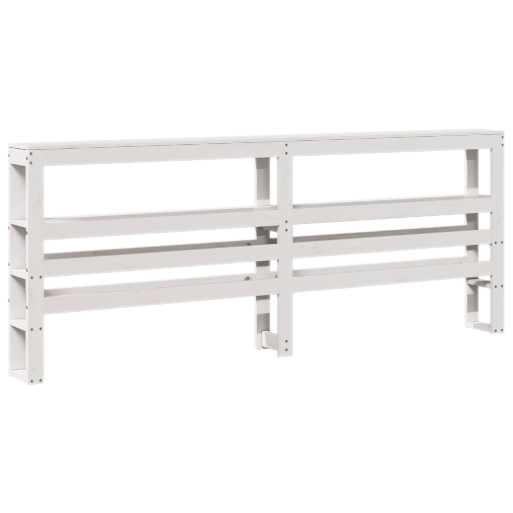 Cadre de lit sans matelas blanc 200x200 cm bois massif de pin - XIOS
