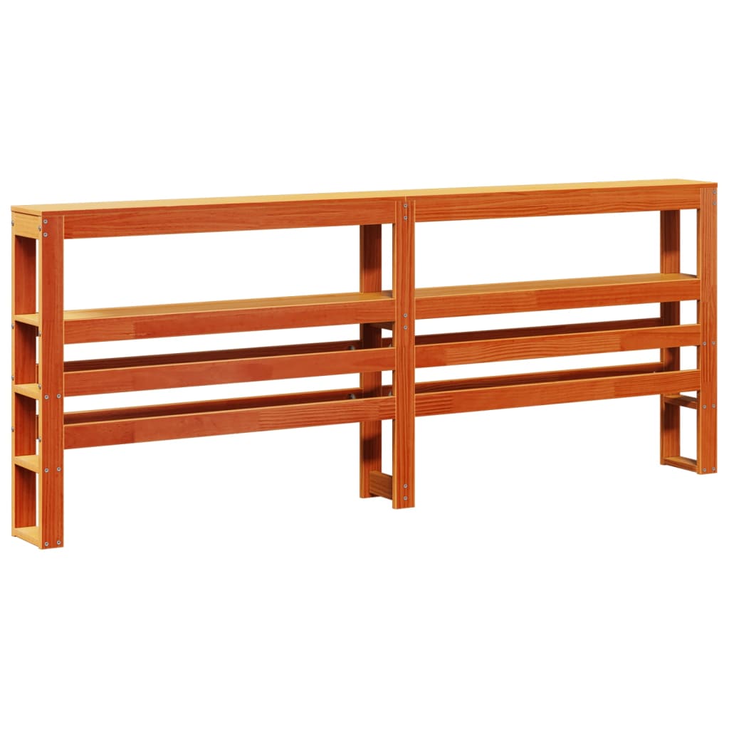 Cadre de lit sans matelas cire marron 200x200cm bois pin massif - XIOS