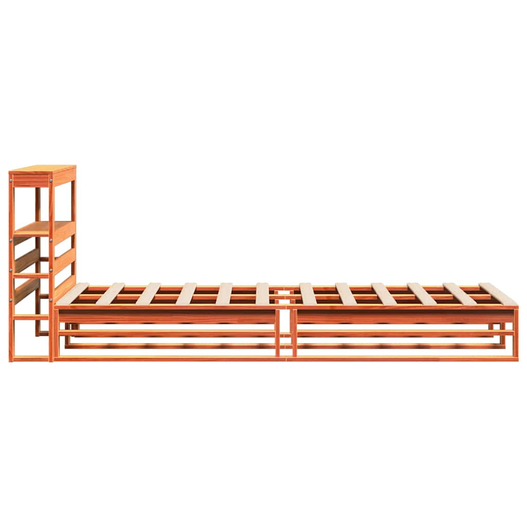 Cadre de lit sans matelas cire marron 75x190 cm bois pin massif - XIOS