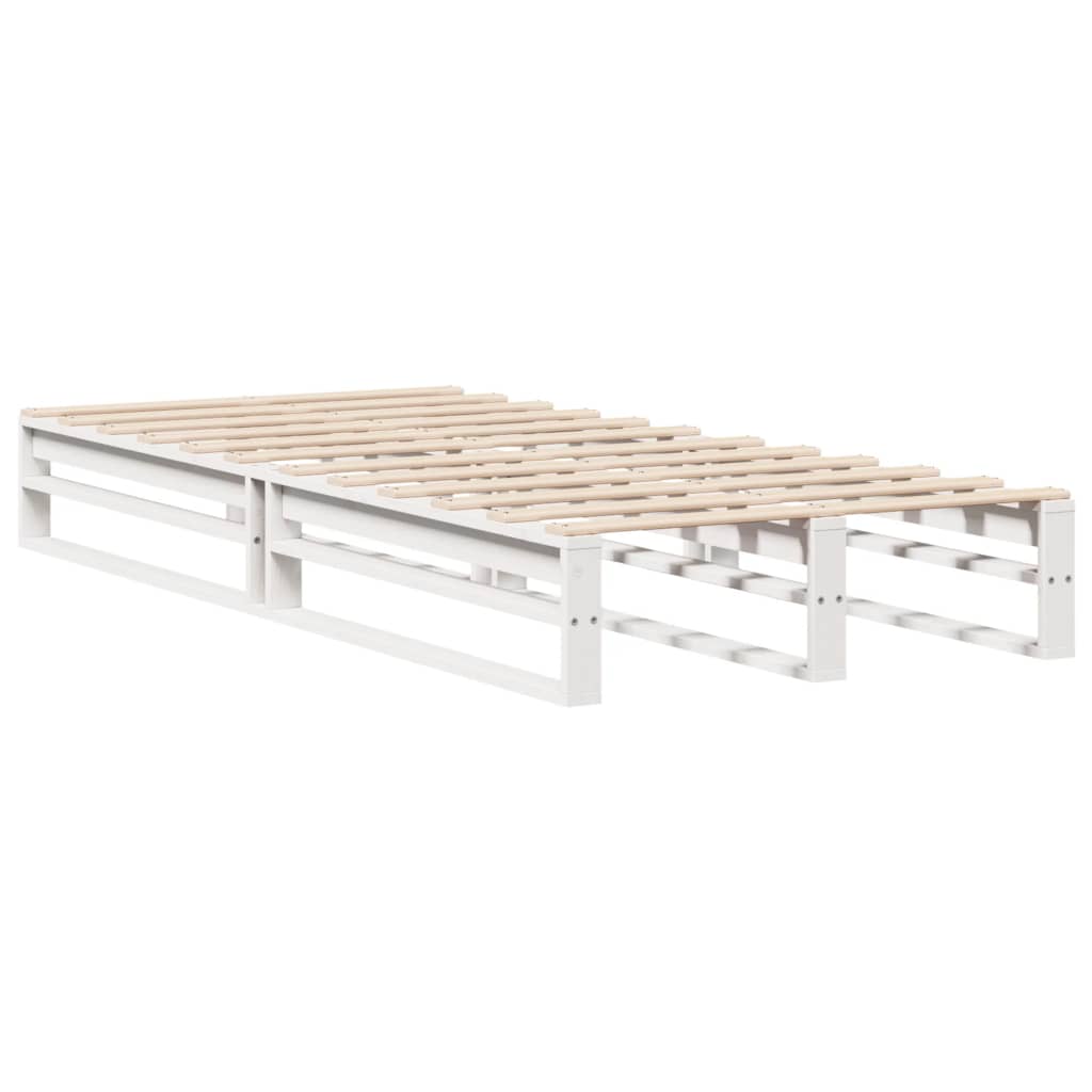 Cadre de lit sans matelas blanc 90x190 cm bois de pin massif - XIOS