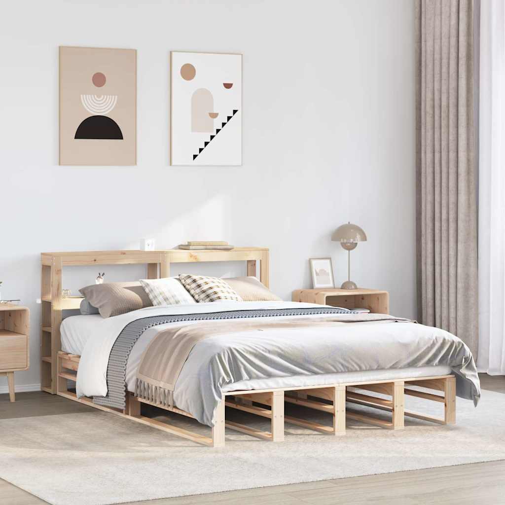 Cadre de lit sans matelas 120x190 cm bois de pin massif - XIOS