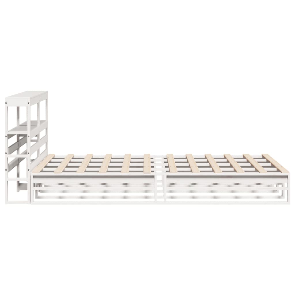 Cadre de lit sans matelas blanc 120x190 cm bois de pin massif - XIOS