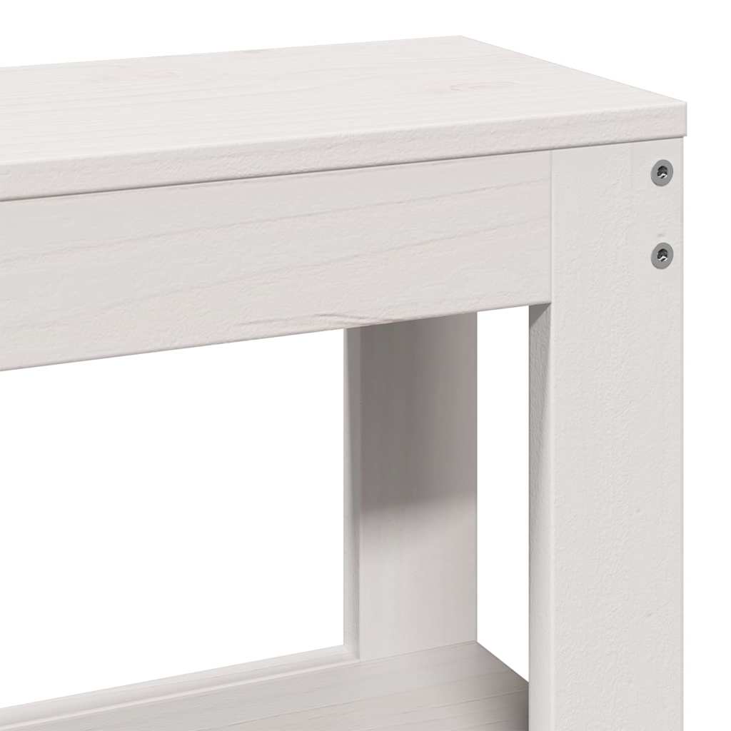 Cadre de lit sans matelas blanc 135x190 cm bois de pin massif - XIOS