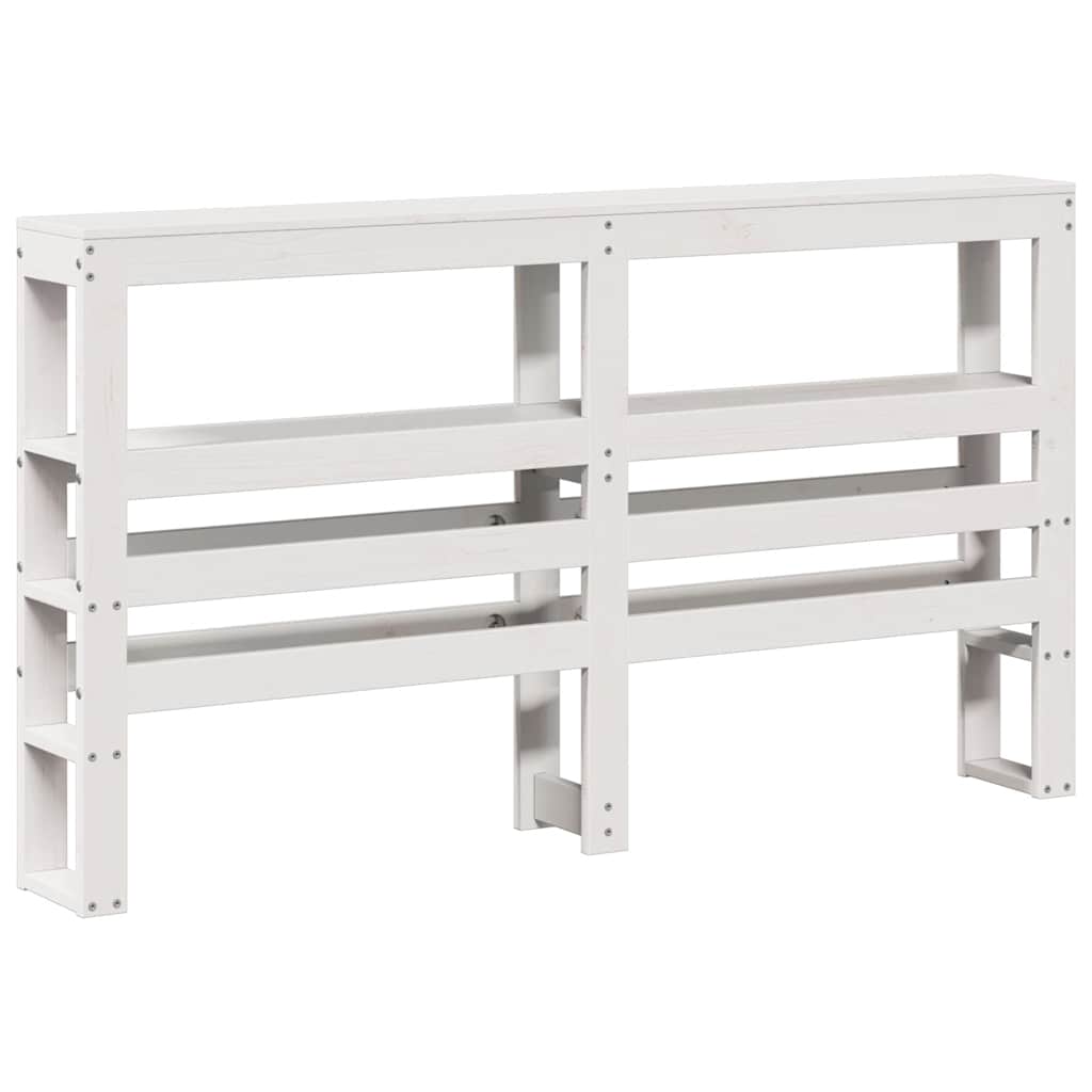 Cadre de lit sans matelas blanc 140x190 cm bois de pin massif - XIOS
